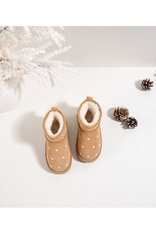 Botas de nieve Infantil Ozdobione con motivos floralesuszkami color marrón Gracina