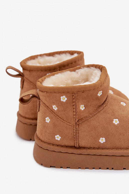 Botas de nieve Infantil Ozdobione con motivos floralesuszkami color marrón Gracina