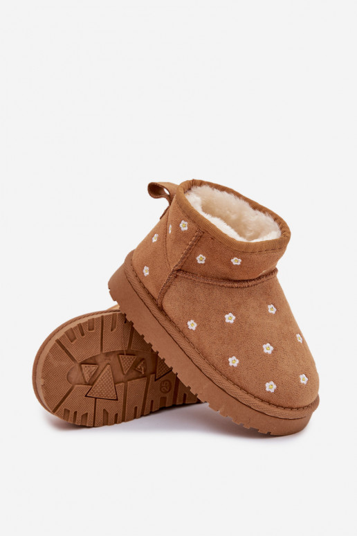 Botas de nieve Infantil Ozdobione con motivos floralesuszkami color marrón Gracina