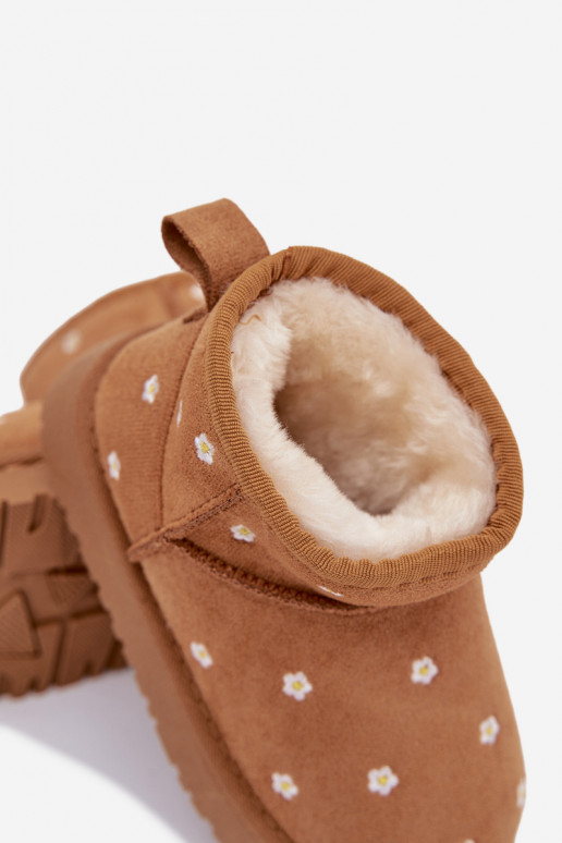 Botas de nieve Infantil Ozdobione con motivos floralesuszkami color marrón Gracina