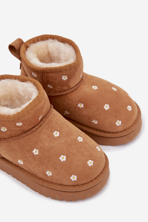 Botas de nieve Infantil Ozdobione con motivos floralesuszkami color marrón Gracina