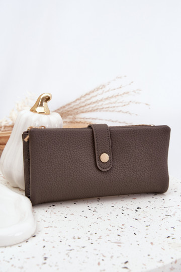 Cartera de mujer de cuero ecológico grande color gris Gilessa