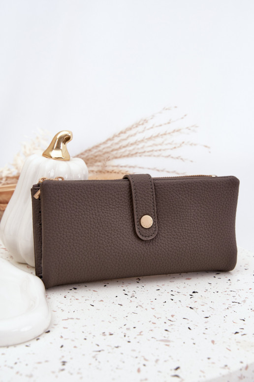 Cartera de mujer de cuero ecológico grande color gris Gilessa