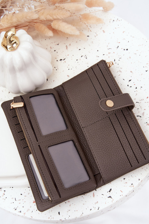 Cartera de mujer de cuero ecológico grande color gris Gilessa