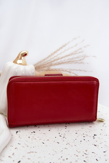 lacado Cartera de mujer con una huella I color doradom Detalem color rojo Evlinne 2