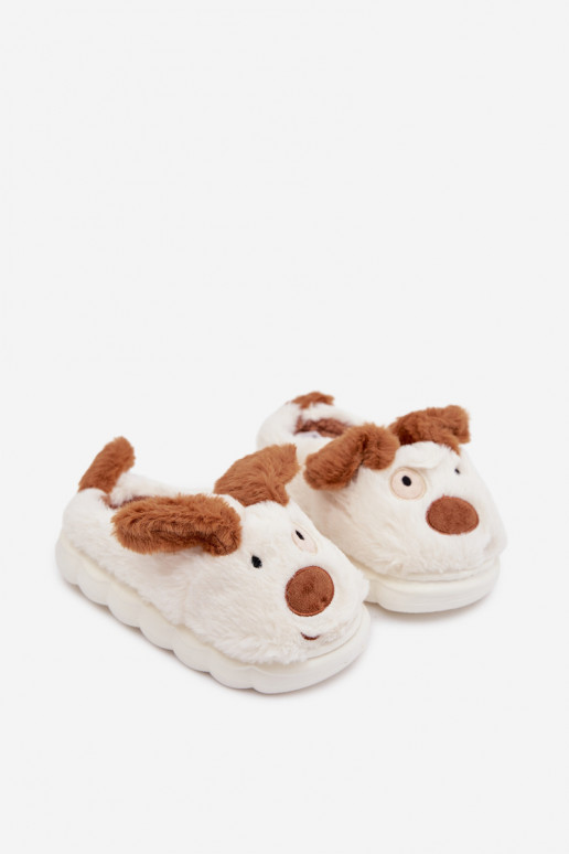 Infantil con un abrigo de piel Zapatillas Cachorros color marrón Farnise