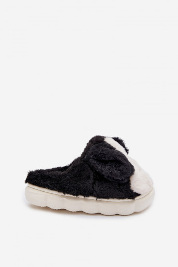 Infantil con un abrigo de piel Zapatillas Cachorros de color negro Farnise 2
