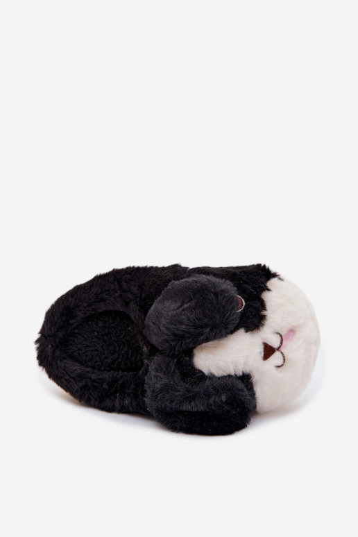 Infantil con un abrigo de piel Zapatillas Cachorros de color negro Farnise