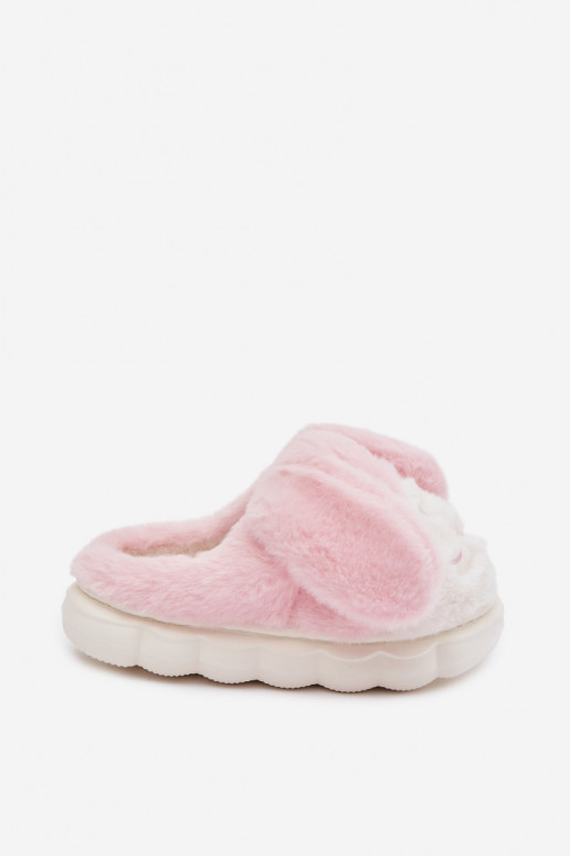 Infantil con un abrigo de piel Zapatillas conejitos color rosa Farnise