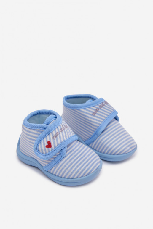 Zapatillas Infantil con sujetadores adhesivos con rayas color azul Lavelle