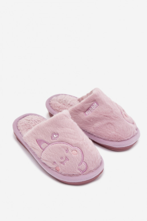 Zapatillas Infantil con un abrigo de piel color violeta Norene