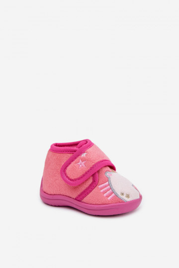 Zapatillas de casa rosas con velcro para niños "Jeselle"