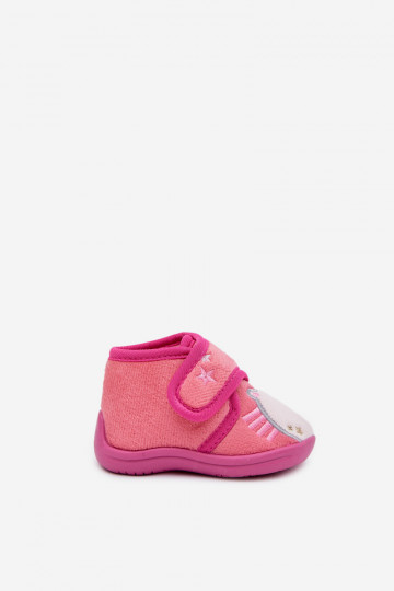 Zapatillas de casa rosas con velcro para niños "Jeselle" 2