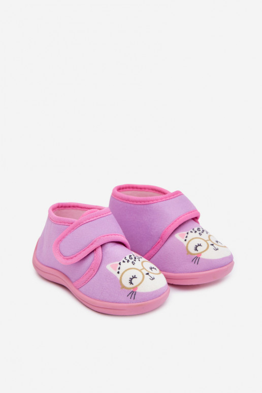 Zapatillas Infantil con sujetadores adhesivos color violeta Katline