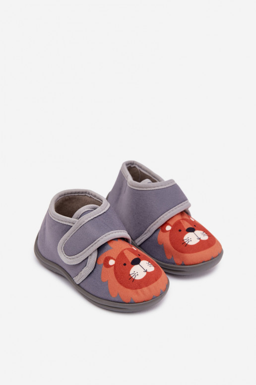 Zapatillas Infantil con sujetadores adhesivos color gris Katline