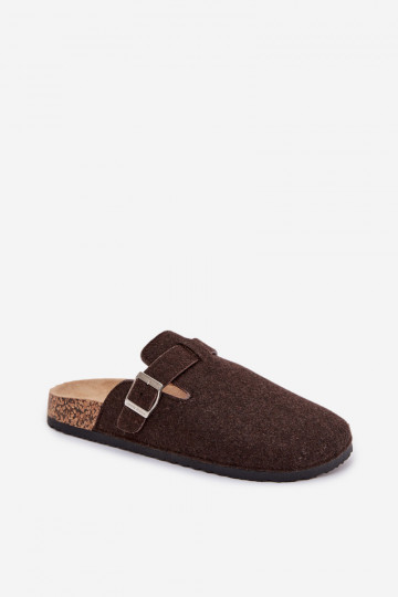 Zapatillas de casa marrones para hombre con hebillas "Luvan"