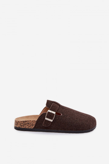 Zapatillas de casa marrones para hombre con hebillas "Luvan" 2