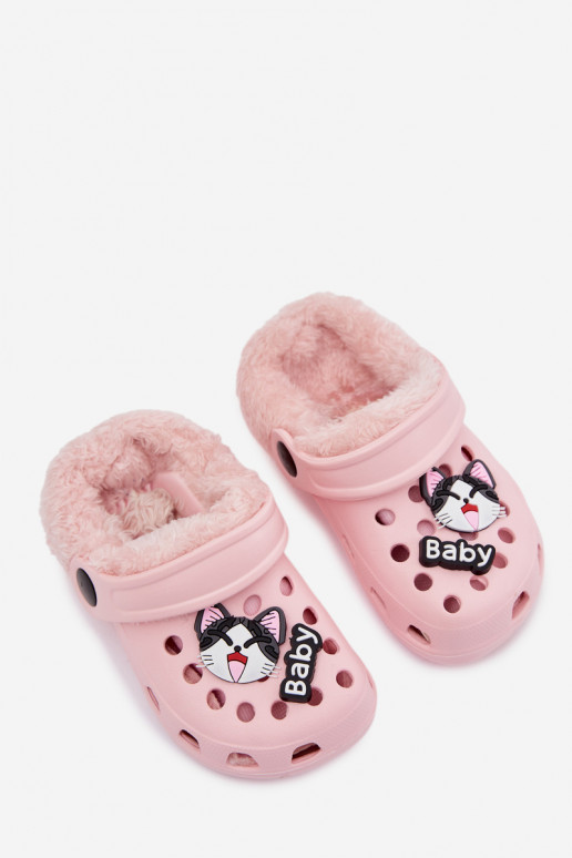 Zapatillas de casa infantiles cálidas con forro de peluche, color rosa "Cerelle"