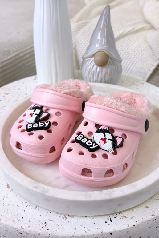 Zapatillas de casa infantiles cálidas con forro de peluche, color rosa "Cerelle"
