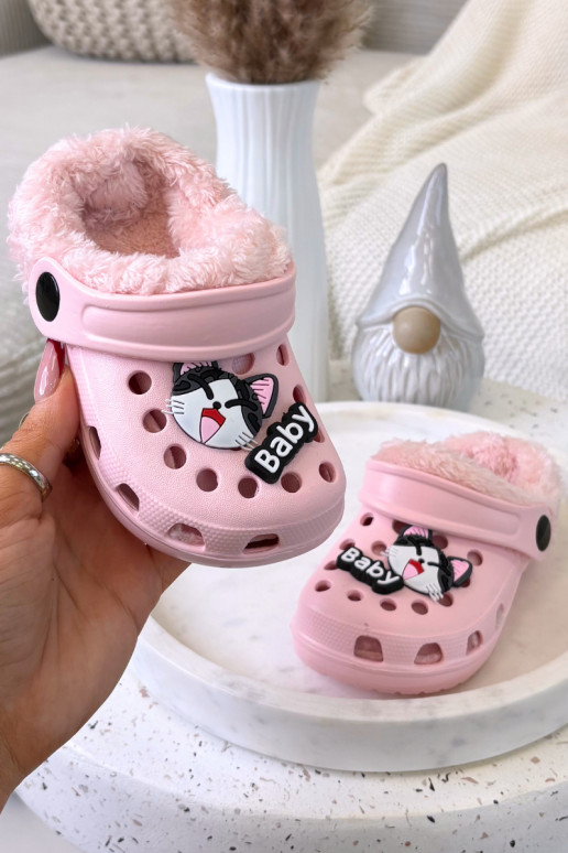 Zapatillas de casa infantiles cálidas con forro de peluche, color rosa "Cerelle"