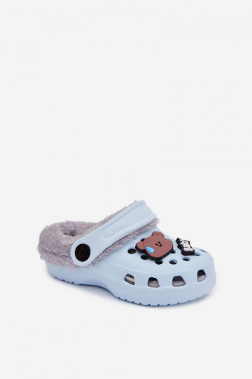 Zapatillas de casa infantiles cálidas con forro de peluche, color azul claro "Cerelle"