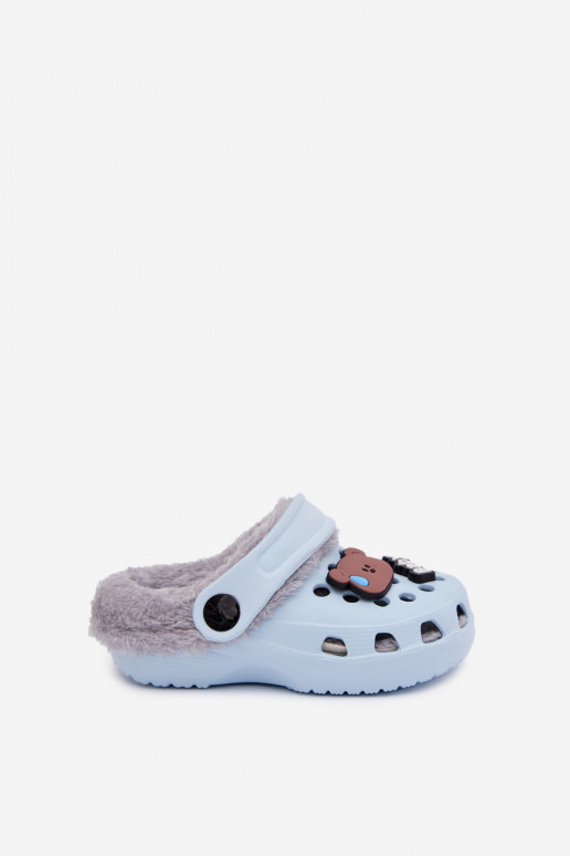Zapatillas de casa infantiles cálidas con forro de peluche, color azul claro "Cerelle"