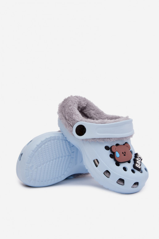 Zapatillas de casa infantiles cálidas con forro de peluche, color azul claro "Cerelle"