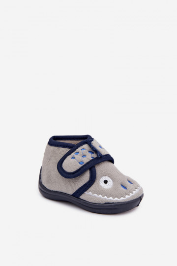 Zapatillas de casa grises con velcro para niños "Jeselle"