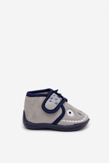 Zapatillas de casa grises con velcro para niños "Jeselle" 2