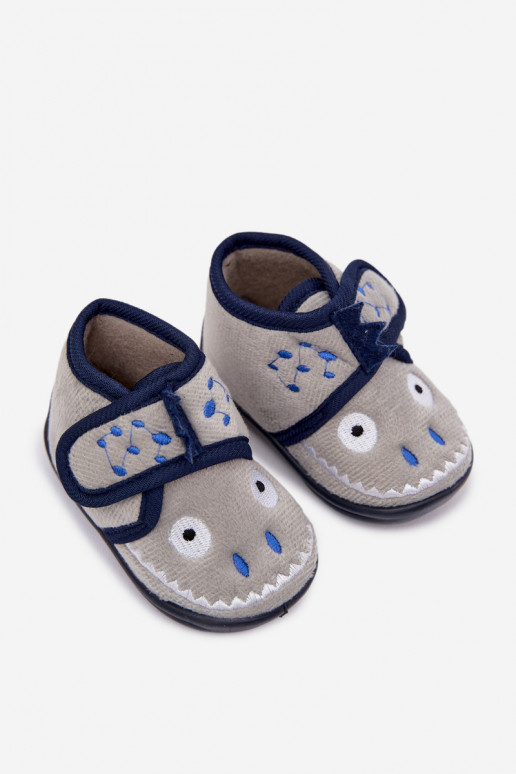 Zapatillas de casa grises con velcro para niños "Jeselle"