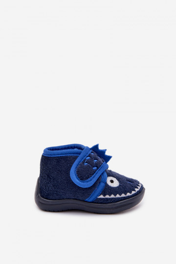 Zapatillas de casa azul oscuro con velcro para niños "Jeselle" 2