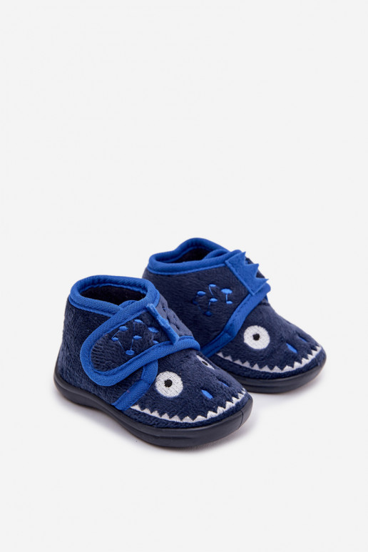 Zapatillas de casa azul oscuro con velcro para niños "Jeselle"