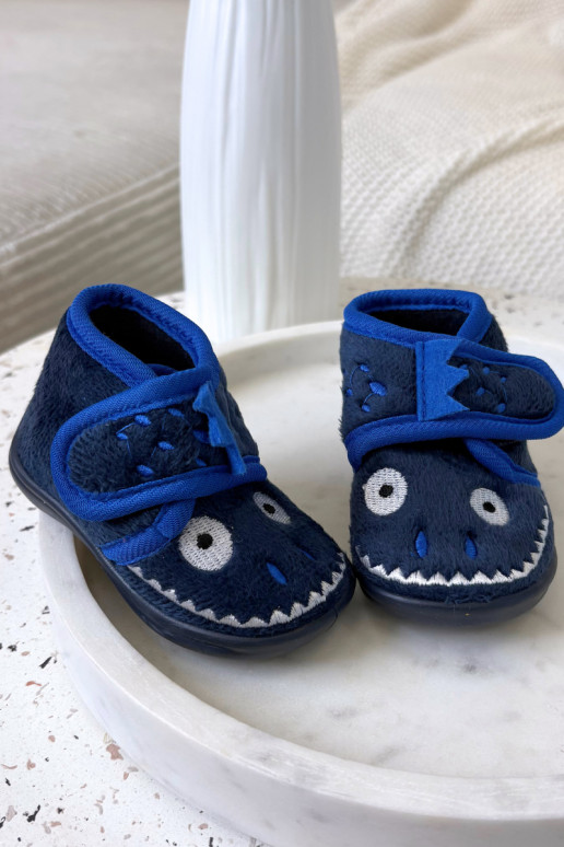 Zapatillas de casa azul oscuro con velcro para niños "Jeselle"