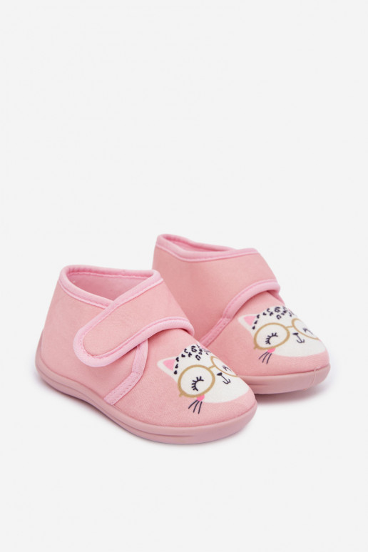 Zapatillas de casa rosas con velcro para niños "Katline"