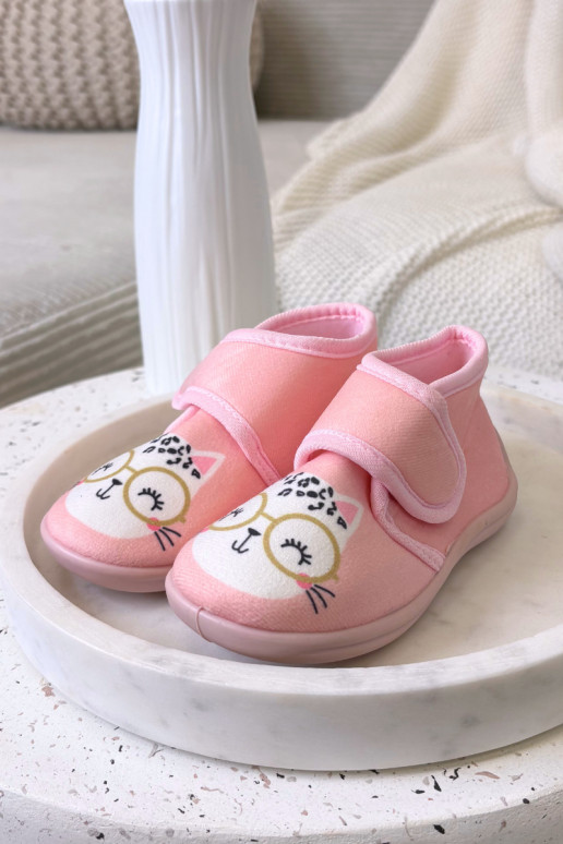 Zapatillas de casa rosas con velcro para niños "Katline"