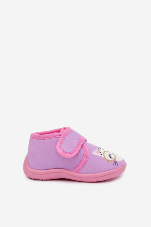 Zapatillas de casa violetas con velcro para niños "Katline"