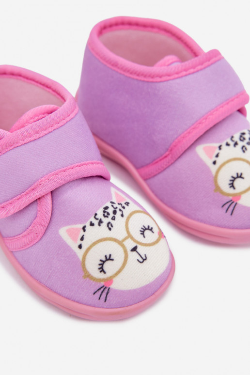 Zapatillas de casa violetas con velcro para niños "Katline"