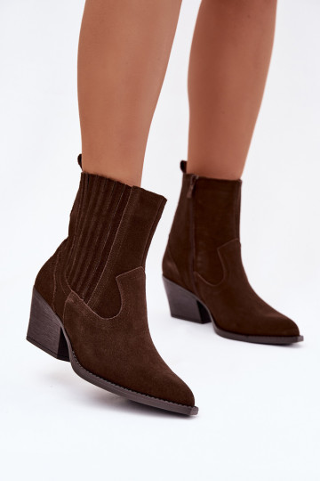 Botas de vaquera de mujer color chocolate con tacones, forradas Dylira 2
