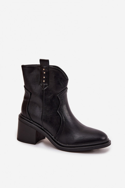 Botas de mujer En tacones enormes de cuero ecológico de color negro Iverly