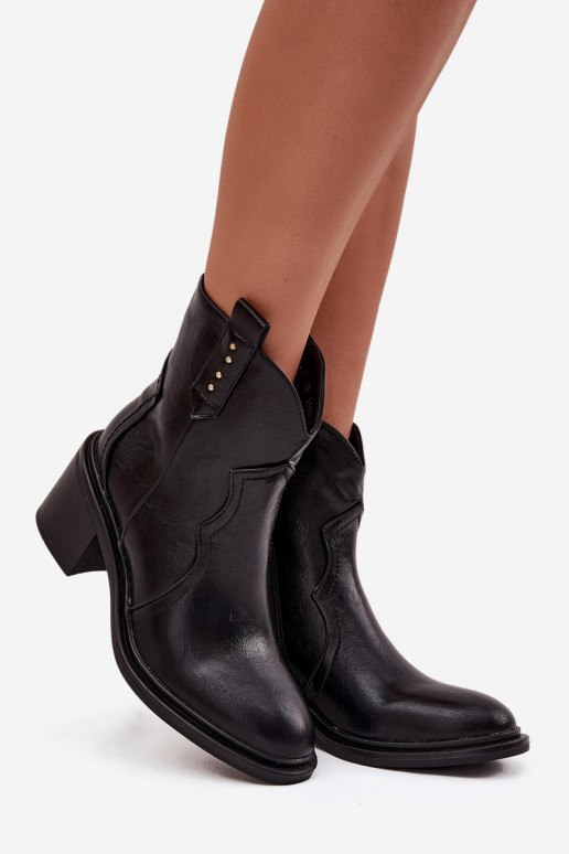 Botas de mujer En tacones enormes de cuero ecológico de color negro Iverly