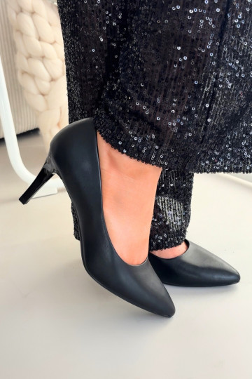 Zapatos de tacón negros de piel sintética Sergio Leone 1336 2