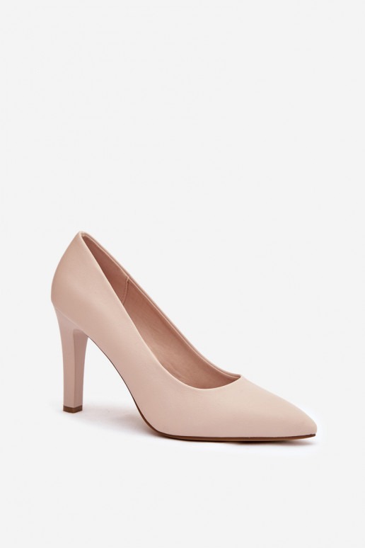 zapatos de tacón alto Eko Piel Sergio Leone 1446 color marfil