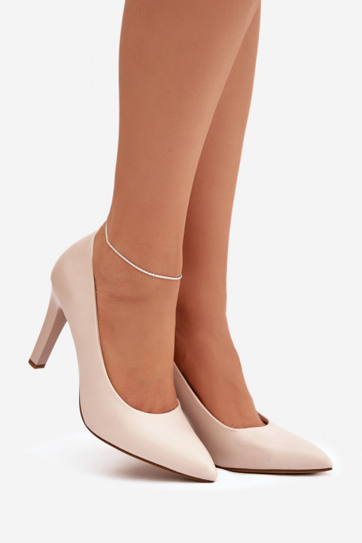 zapatos de tacón alto Eko Piel Sergio Leone 1446 color marfil