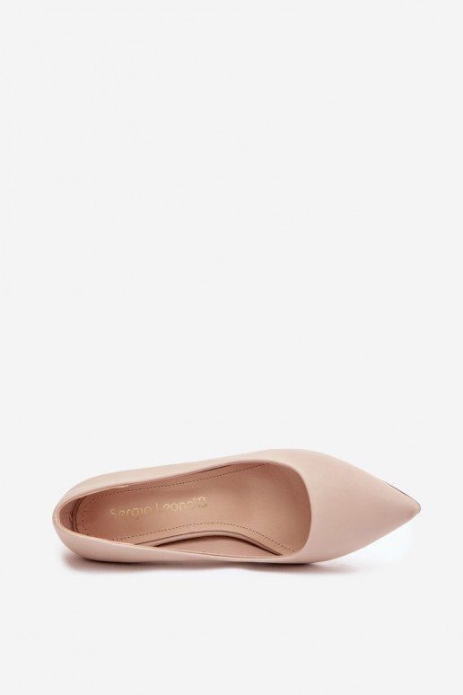 zapatos de tacón alto Eko Piel Sergio Leone 1446 color marfil