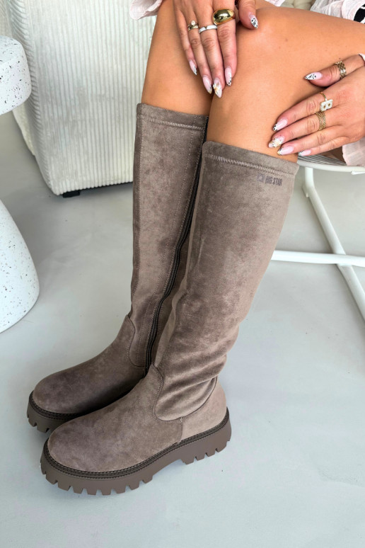 calentamiento botas de mujer con una plataforma Big Star OO274722 beige