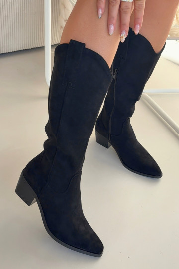 Botas largas de mujer estilo cowboy negras Jazelle 2
