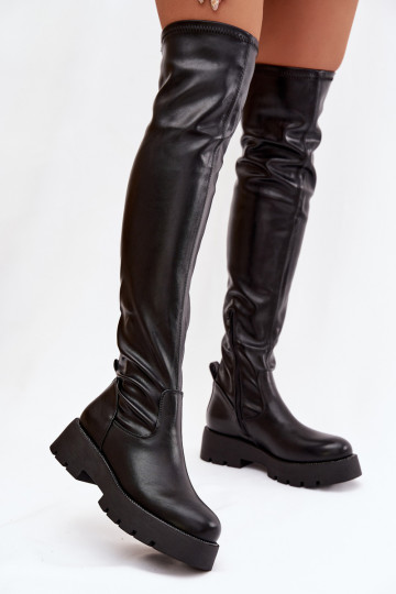 botas por encima de la rodilla con ojos centelleantes de color negro Rivessa 2