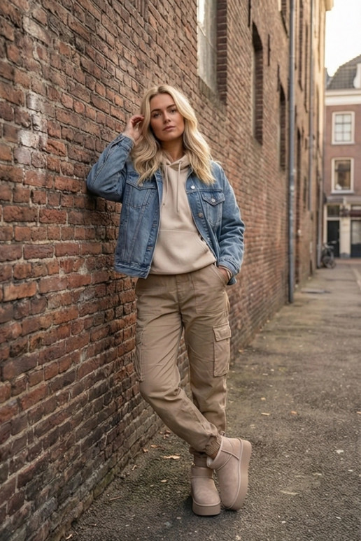 Botas de nieve FemeninoActivadoturalnego de gamuzau beige Tiene queirene