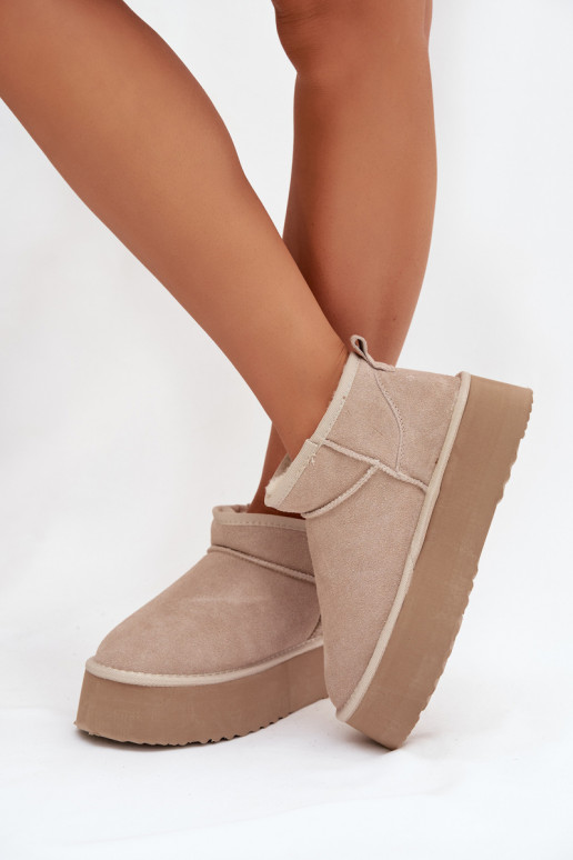 Botas de nieve FemeninoActivadoturalnego de gamuzau beige Tiene queirene