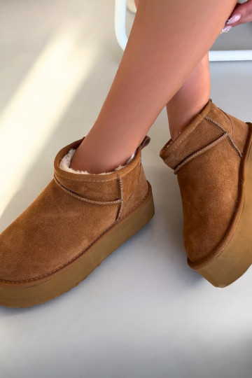 Botas de nieve marrones para mujer de ante sintético Irene 2